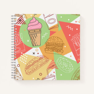 Cuaderno Helado lindo patrón abstracto para niños rosa