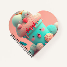 Cuaderno Helado lindo rosa kawaii