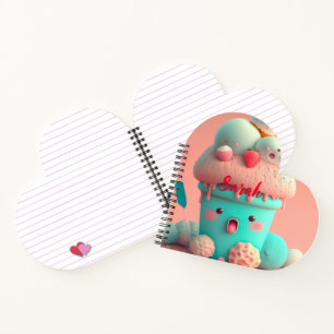 Cuaderno Helado lindo rosa kawaii