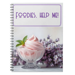 Cuaderno Helado rosa con flores de Lilac y leche verde