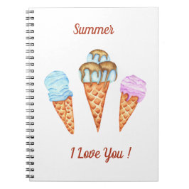 Cuaderno Helado te amo lindo verano