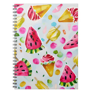 Cuaderno Helados de color acuático caprichoso sandías