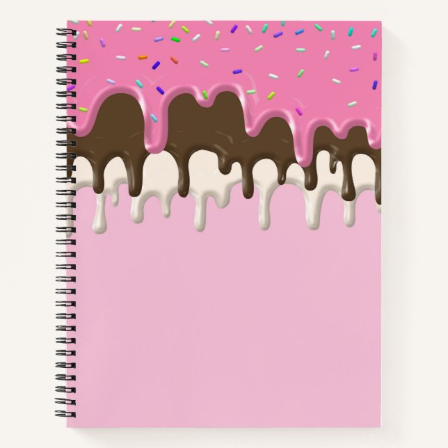 Cuaderno Helados de helado rosa helado de caramelo aspersor (Anverso)