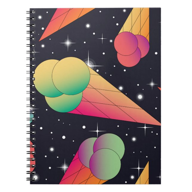 Cuaderno Helados Retro, Neón Cósmico. (Frente)