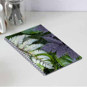 Cuaderno Helecho pintado japonés y follaje floral
