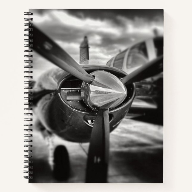 Cuaderno Hélice de avión Blanco y Negro (Anverso)