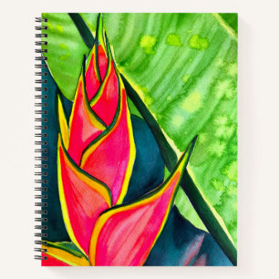 Cuaderno Helicóponia acuática flor tropical