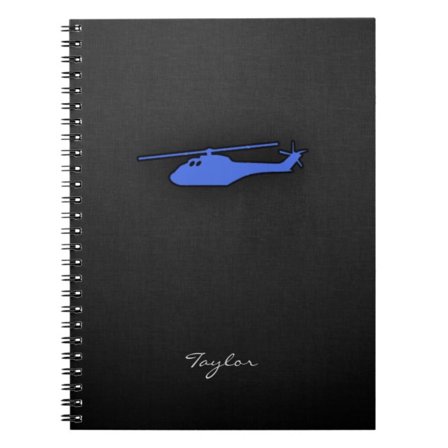 Cuaderno Helicóptero azul real (Frente)