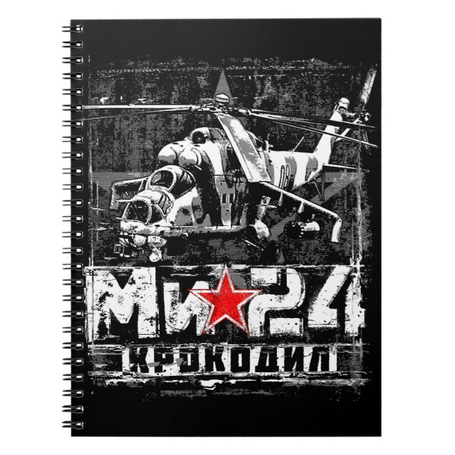 Cuaderno Helicóptero grande de la Unión Soviética Mi-24 (Frente)