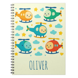 Cuaderno Helicópteros de Dibujos Animados Lindos