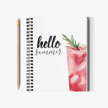 Hello Summer Watercolor Red Cherry Coctail