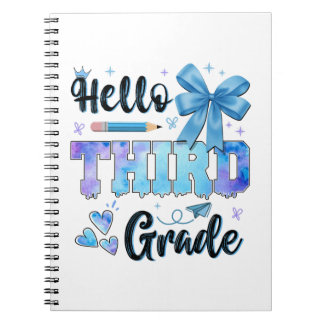 Cuaderno Hello Third Grade First Day of School Coquette 