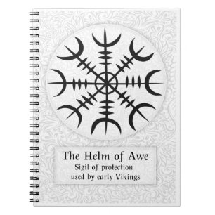Cuaderno Helm Of Awe Signo mágico islandés - Blanco