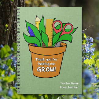 Cuaderno Helping me Grow Teacher Gift Spiral Photo Notebook