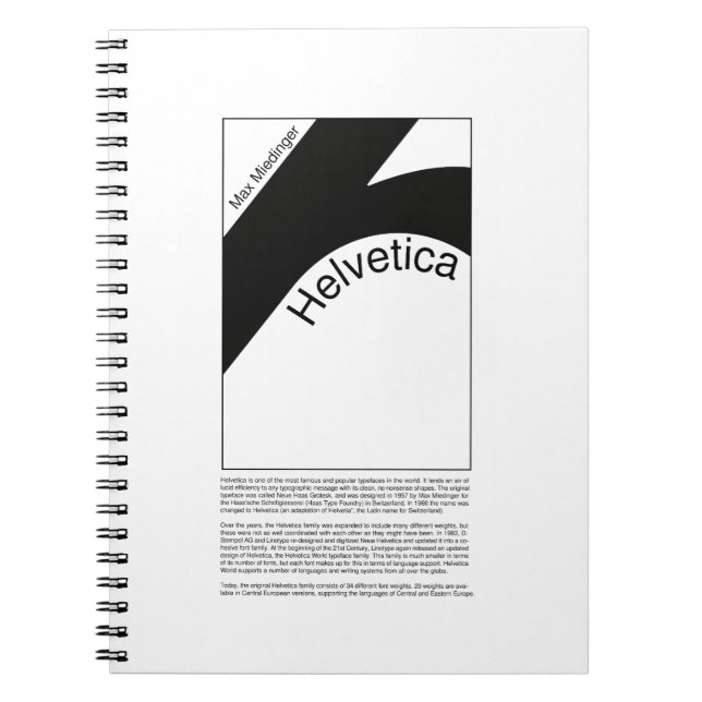 Cuaderno Helvetica Typography | Demo Design (Frente)