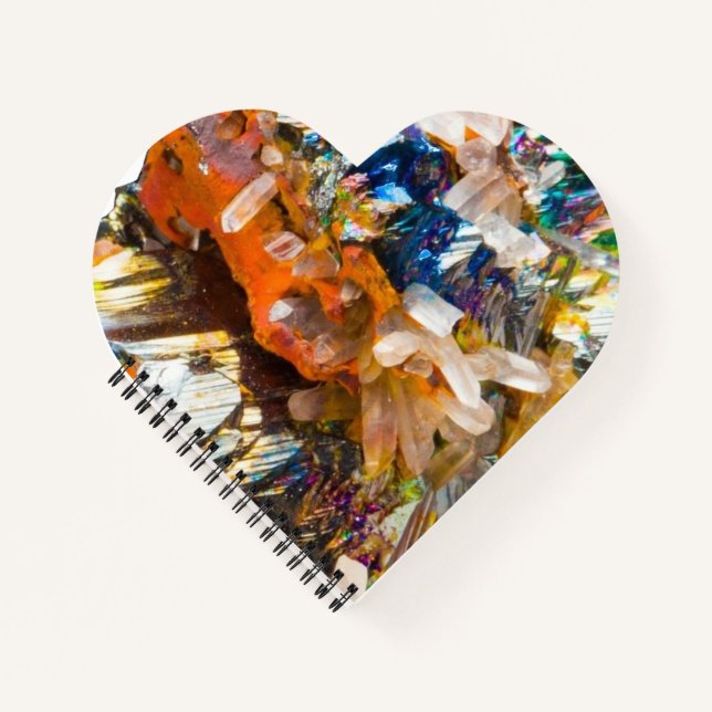 Cuaderno Hematita arcoiris Crystal Heart Notepad Valentines (Anverso)