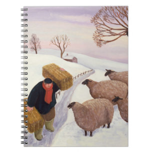 Cuaderno Heno que lleva a las ovejas en invierno
