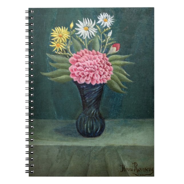 Cuaderno Henri Rousseau - Dalia y margaritas en un jarrón (Frente)