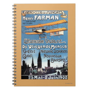 Cuaderno Henry Farman vuela Poster de promoción de hombre v