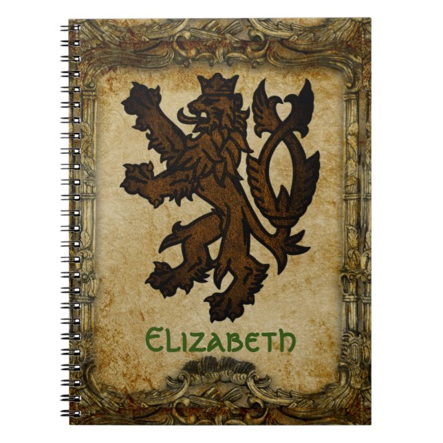 Cuaderno Heraldic Rampant Lion Personalizado (Frente)