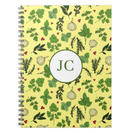 Cuaderno Herb Garden Kitchen Patrón de hierbas culinarias