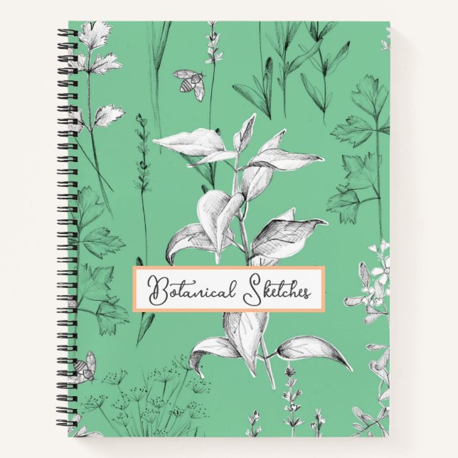Cuaderno Herb Sketchbook Plantas botánicas herbáticas (Anverso)