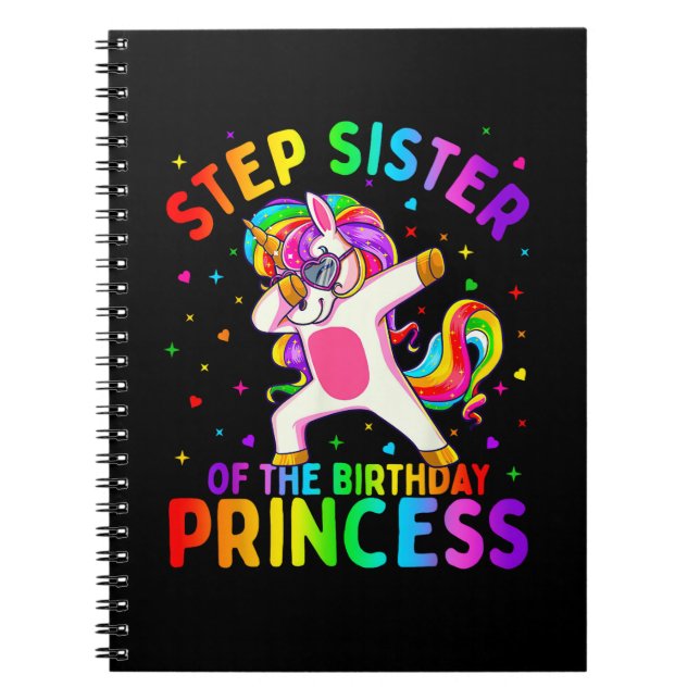 Cuaderno Hermana de la Princesa de Cumpleaños Chica Dabbing (Frente)