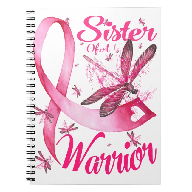 Cuaderno Hermana De Un Cáncer De Mama De Dragonfly Guerrero (Frente)