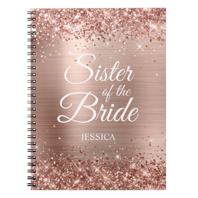 Cuaderno Hermana del Relieve metalizado dorado Rosa Purpuri (Frente)