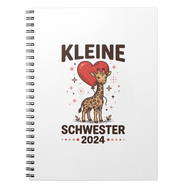 Cuaderno Hermana pequeña 2024 Diseño de hermana de jirafa l (Frente)