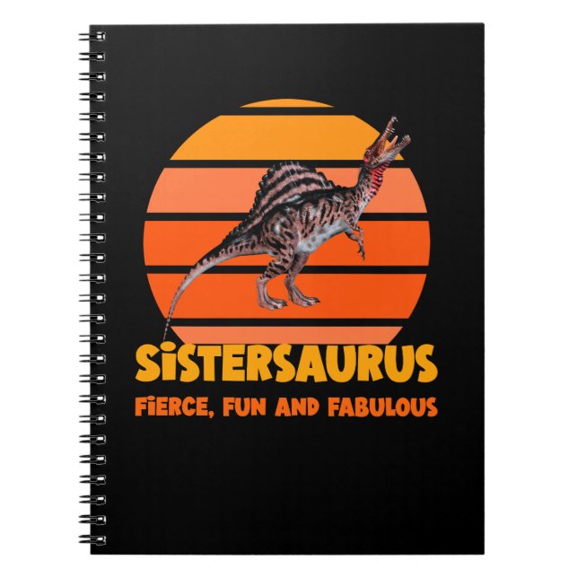 Cuaderno Hermanas Divertidas Saurio Hermana Dinosaurio Dise (Frente)