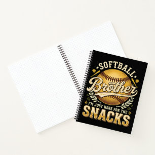 Cuaderno Hermano de Sóftbol Divertido Snacks Deportes