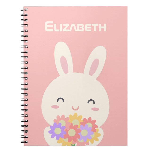 Cuaderno Hermano y flores felices y rosados (Frente)