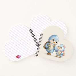 Cuaderno Hermanos Pájaros Azules Corazón Lindo