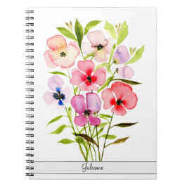 Cuaderno Hermosa acuarela Flores silvestres con nombre