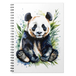 Cuaderno Hermosa acuarela Panda Bear