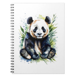 Cuaderno Hermosa acuarela Panda Bear