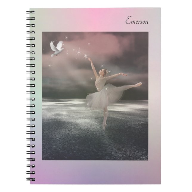 Cuaderno Hermosa bailarina de ballet de hadas Stardust Star (Frente)