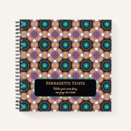 Cuaderno Hermosa Baldosa Geométrica de Nombre Personalizado