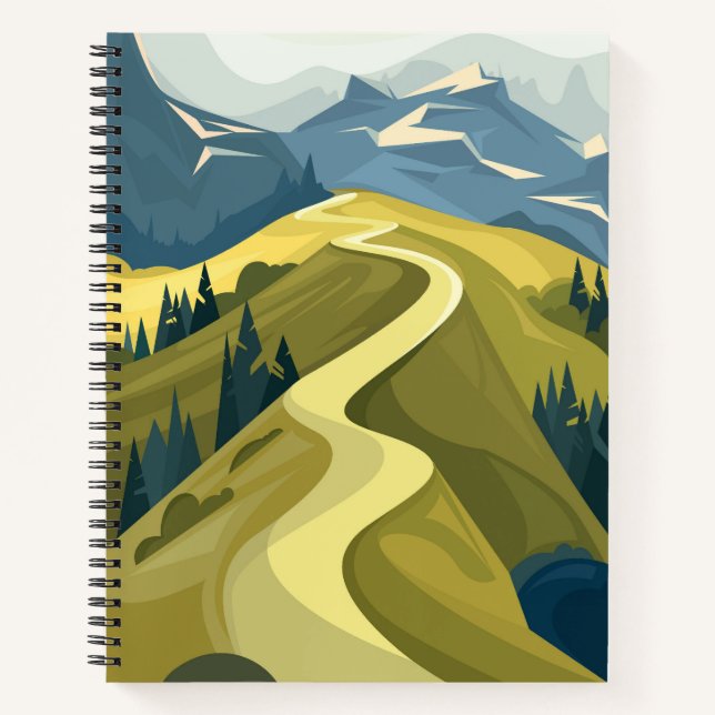 Cuaderno Hermosa carretera de montaña (Anverso)