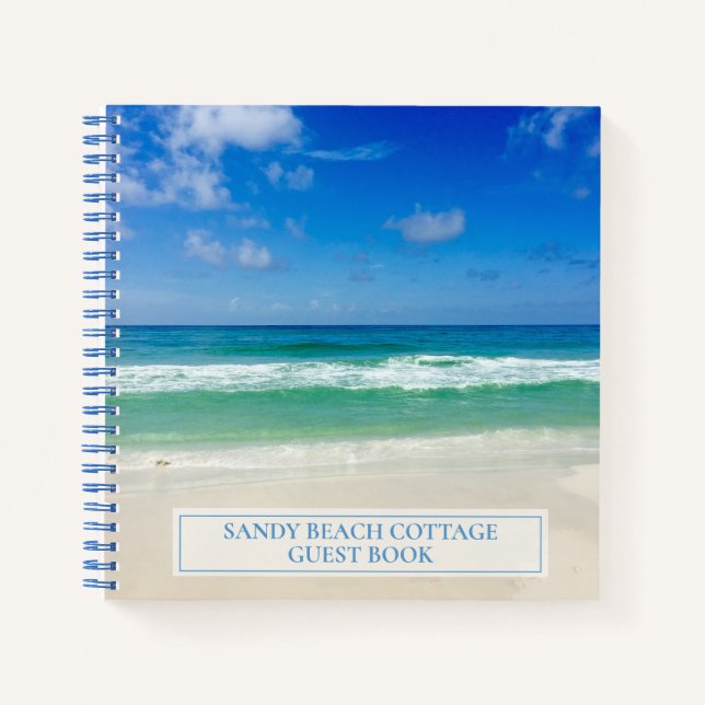 Cuaderno Hermosa Casa de Playa Personalizada (Anverso)