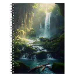 Cuaderno Hermosa cascada mágica realista