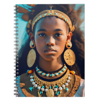 Cuaderno hermosa chica negra de etnia del este de África