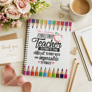 Cuaderno Hermosa cita de agradecimiento a maestros