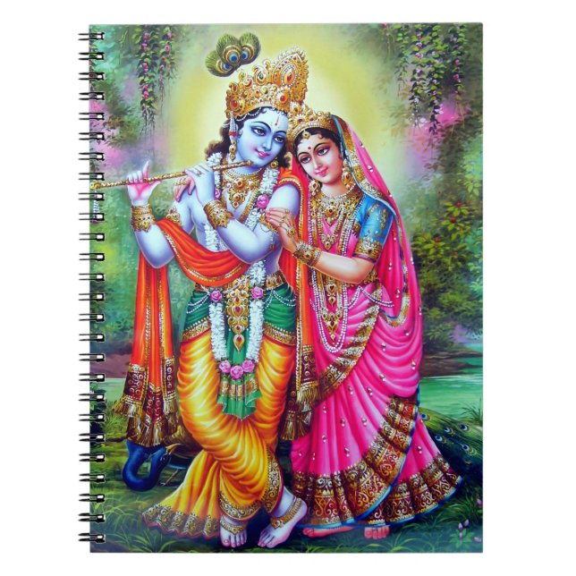 Cuaderno Hermosa cosecha floral Krishna Radha (Frente)