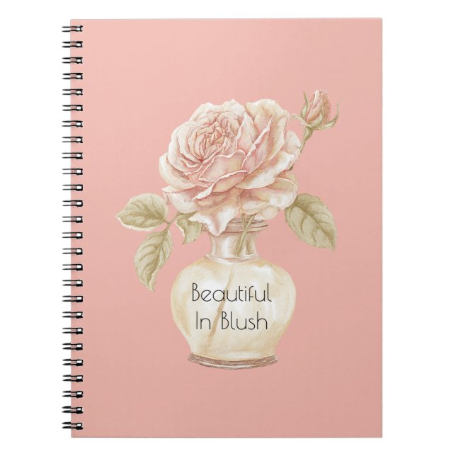 Cuaderno Hermosa en Flor de Rosa Rubor (Frente)