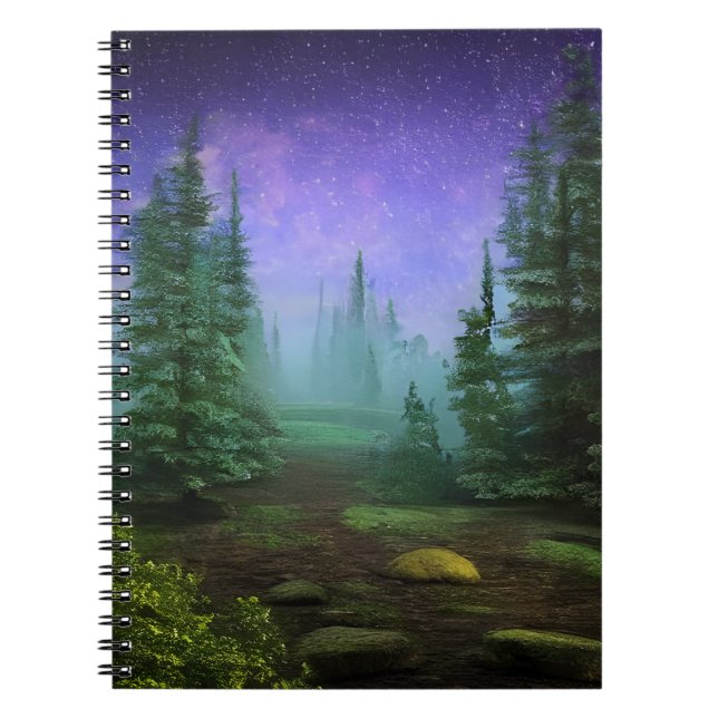 Cuaderno Hermosa escena de la naturaleza Moonlight (Frente)