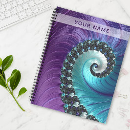 Cuaderno Hermosa espiral de gradiente turquesa morado