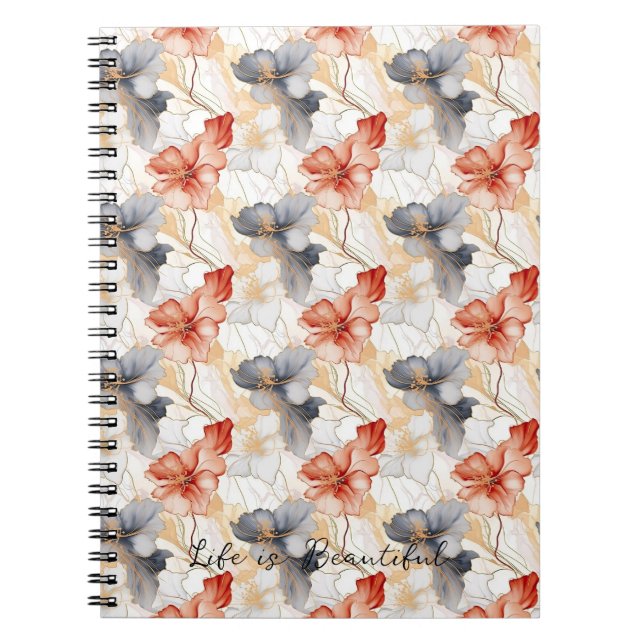 Cuaderno Hermosa flor azul y blanca de la pradera femenina (Frente)
