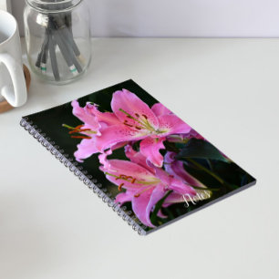 Cuaderno Hermosa Flor de Lirio Rosa